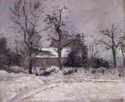 Camille Pissarro Piette-s house,Montfoucault in the snwo oil on canvas